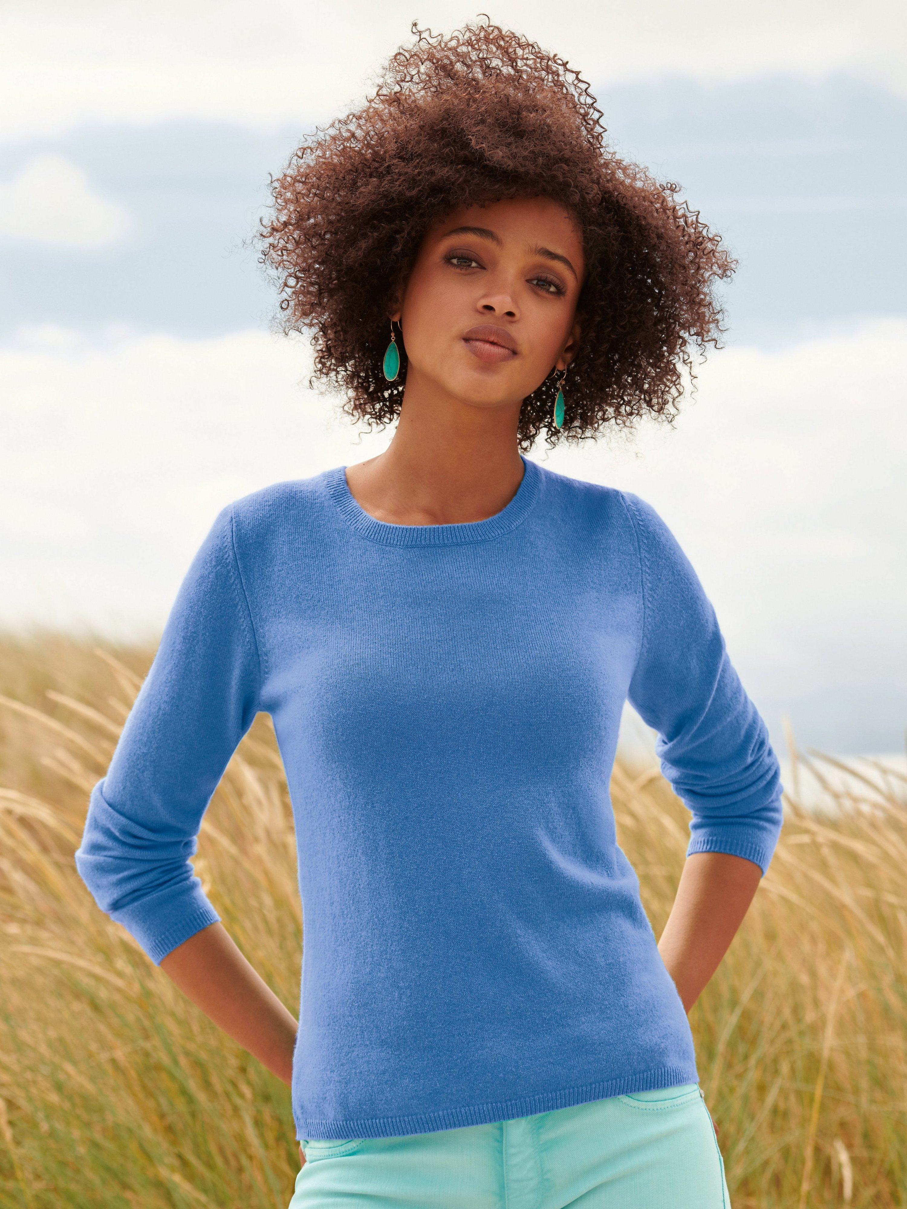 Rundhals-Pullover aus 100% Premium-Kaschmir