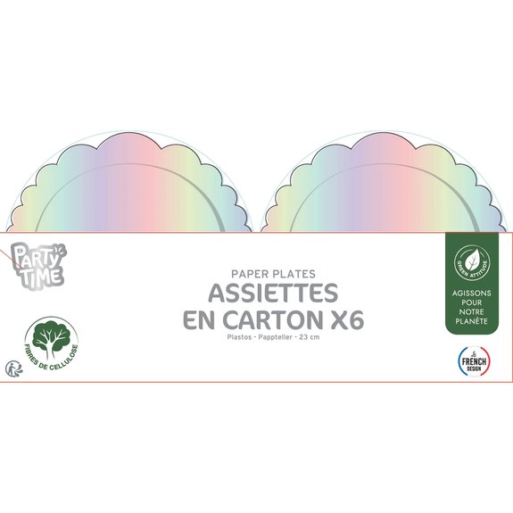 6 assiettes en carton Sirène