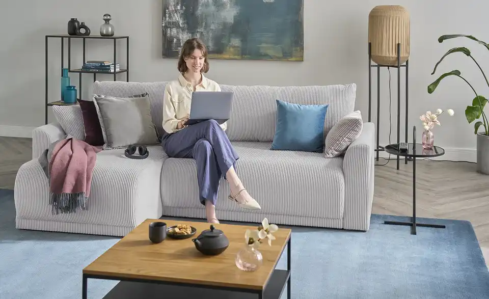 Ecksofa Malyn Hellgrau links