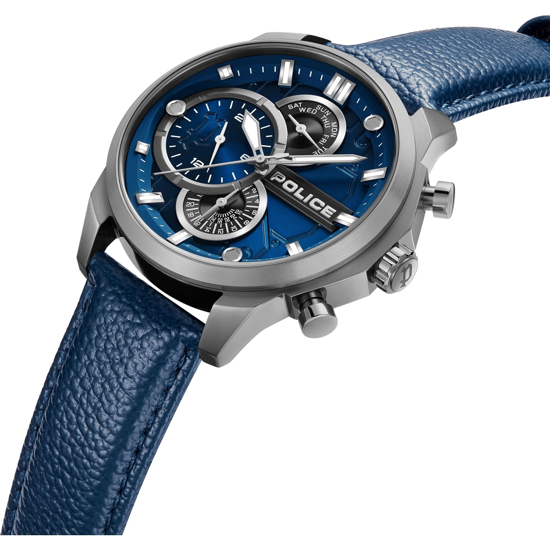 Police Reactor Day-Date Blau / Grau