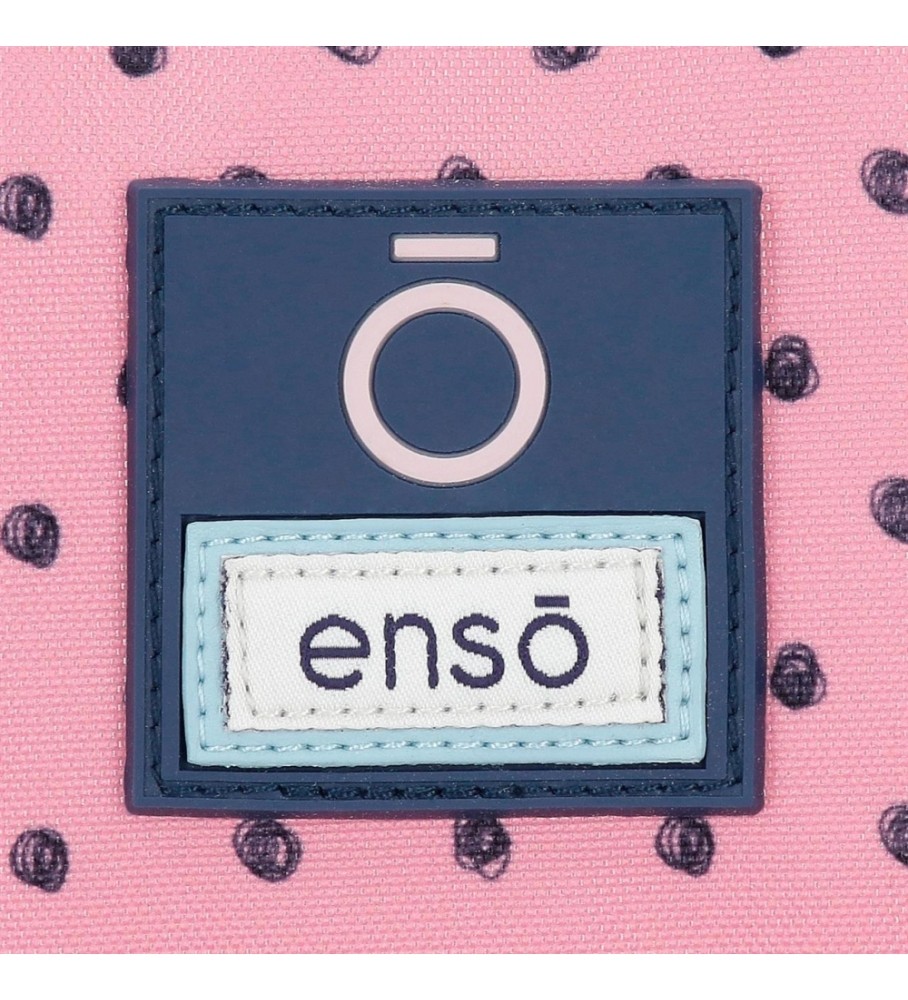 Enso Estuche Hello triplo cremallera rosa