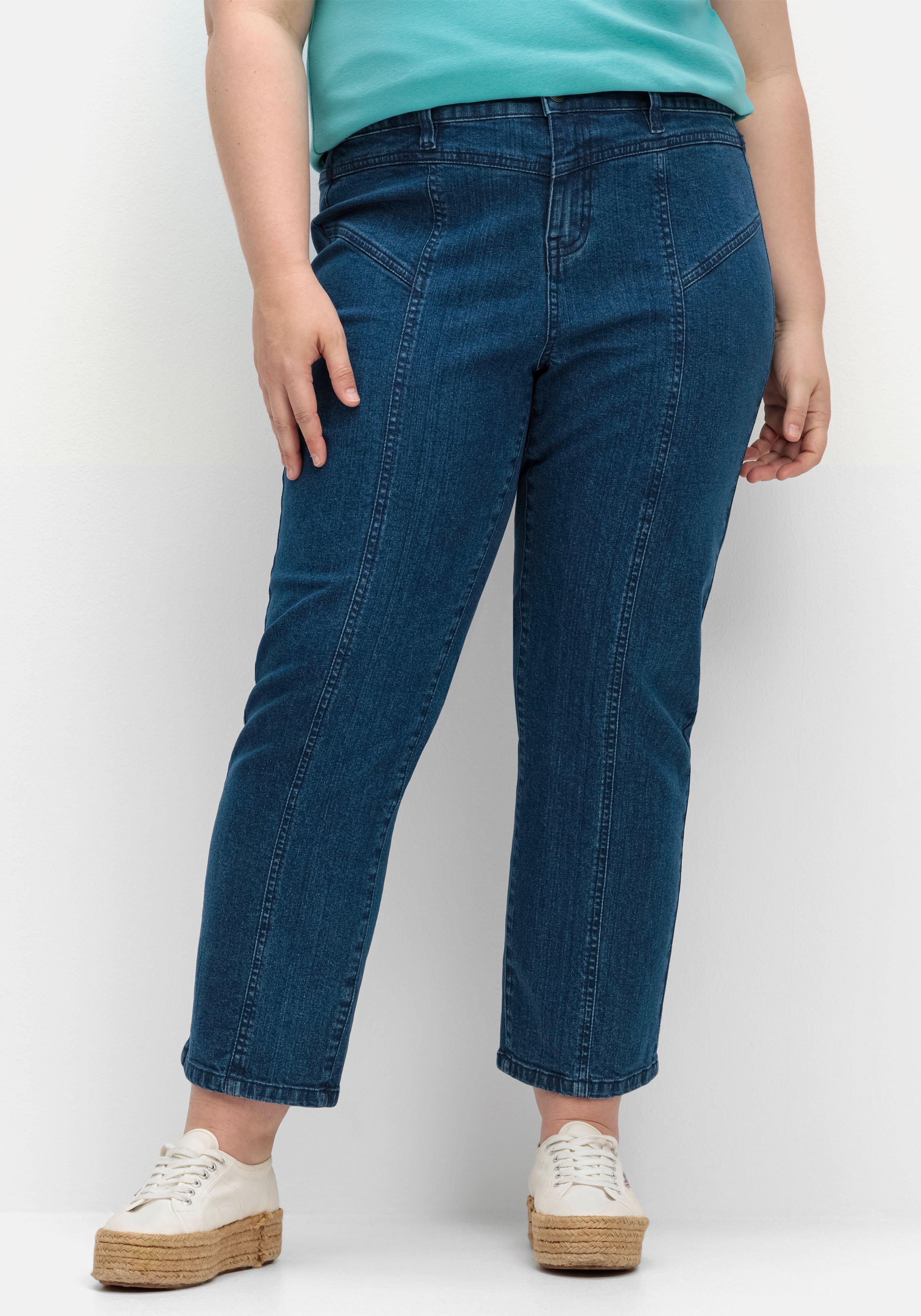 Gerade Jeans in Curvy-Schnitt PIA, knöchelfreier Länge