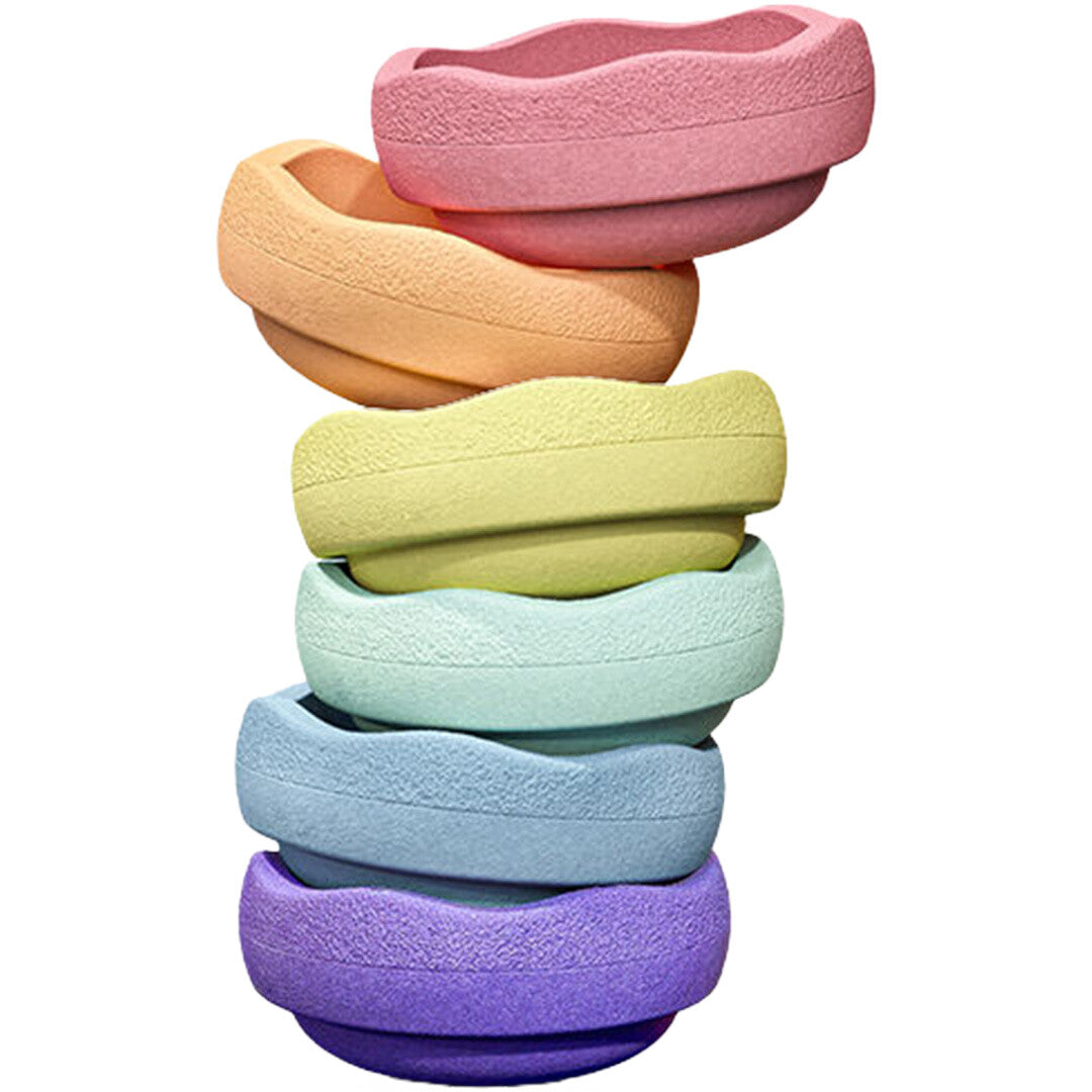 Stapelstein original rainbow pastel - 6st