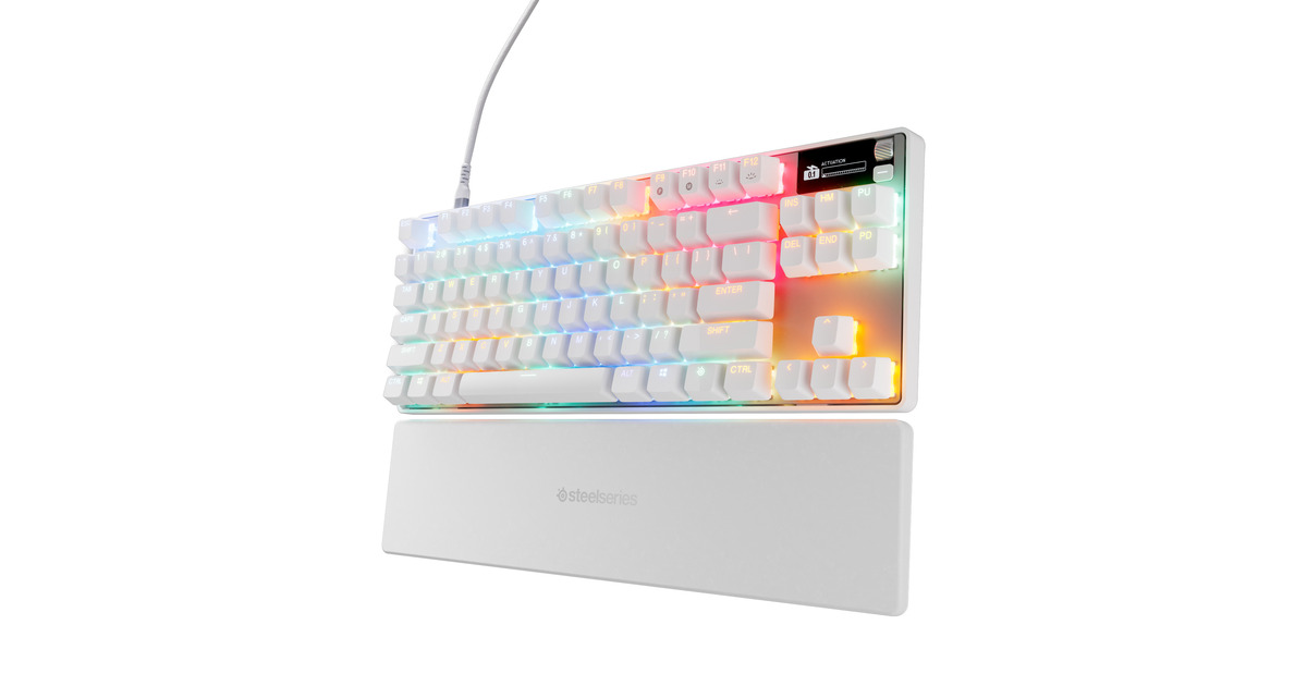 SteelSeriesApex Pro TKL Gen 3, gaming toetsenbord  (Wit, US lay-out, SteelSeries OmniPoint 3.0, RGB leds, TKL)