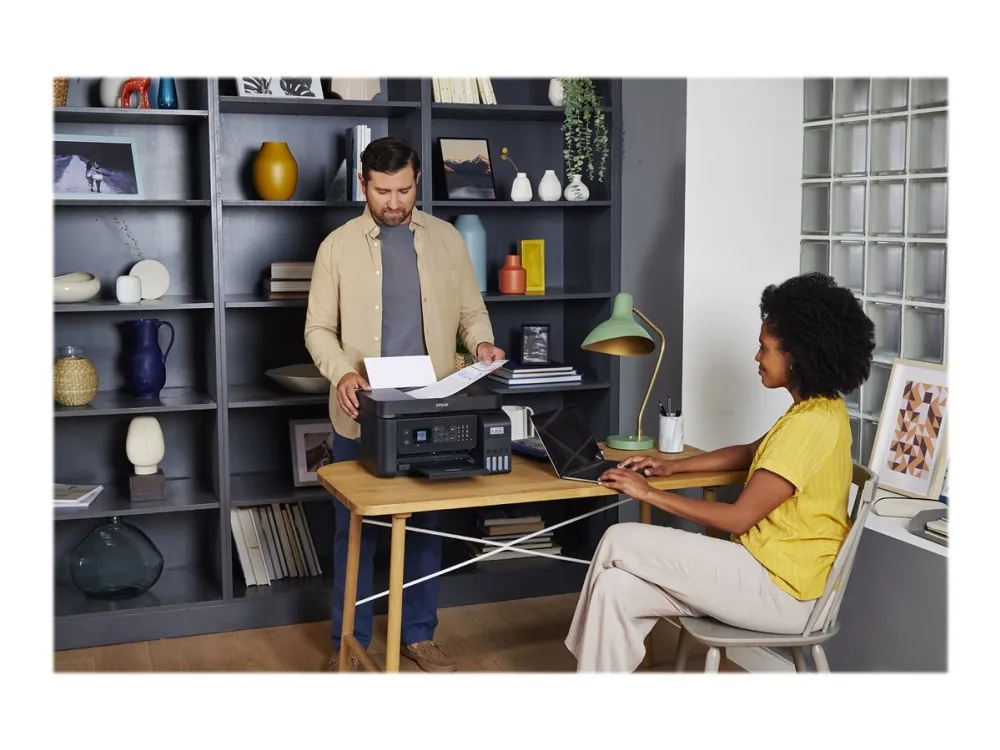Epson EcoTank ET-4800 - Multifunktionsprinter - farve - blækprinter - kan genopfyldes - A4 (medie) - op til 10 spm (udskriver) - 100 ark - 33.6 Kbps - USB, LAN, Wi-Fi - sort