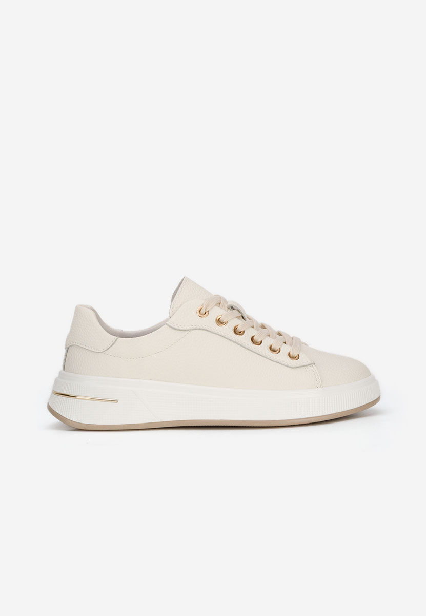 Baskets pour femme en cuir beige Issabel