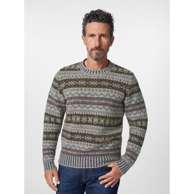 Herrenpullover gemustert, Hellgrau