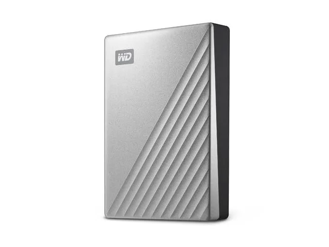 WD My Passport Ultra for Mac WDBPMV0040BSL - Harddisk - krypteret - 4 TB - ekstern (bærbar) - USB 3.0 (USB-C stikforbindelse) - 256-bit AES - sølv