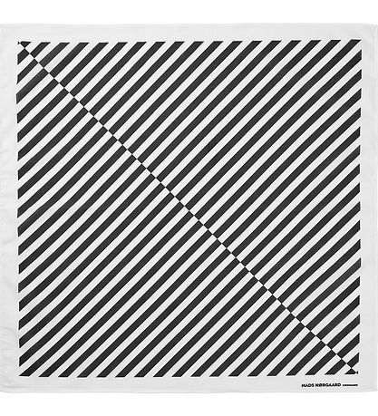 Mads Nørgaard Schal - 55x55 cm - Schwarz/Weiß Gestreift