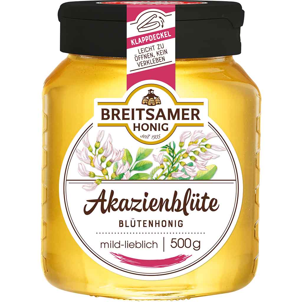Breitsamer Honig Akazienblüte mild 500g MHD:30.10.26