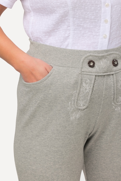 Trachten-Jogginghose, Stickerei, Elastikbund, 7/8-Länge