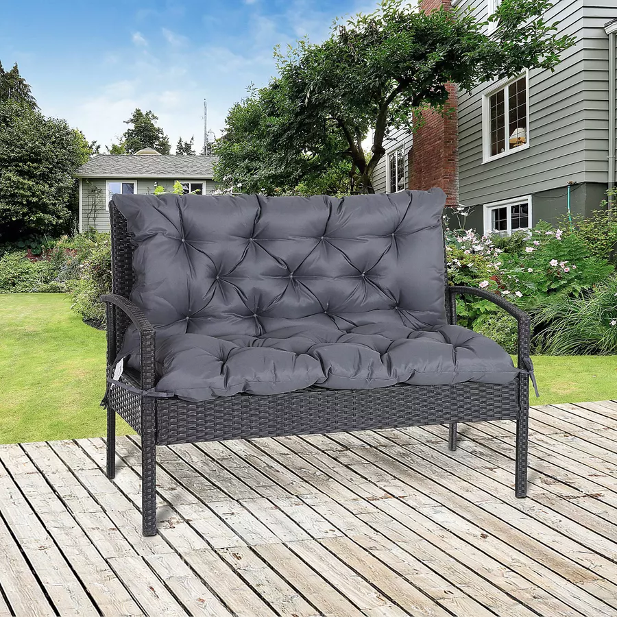 Outsunny Bankauflage für Gartenbank grau