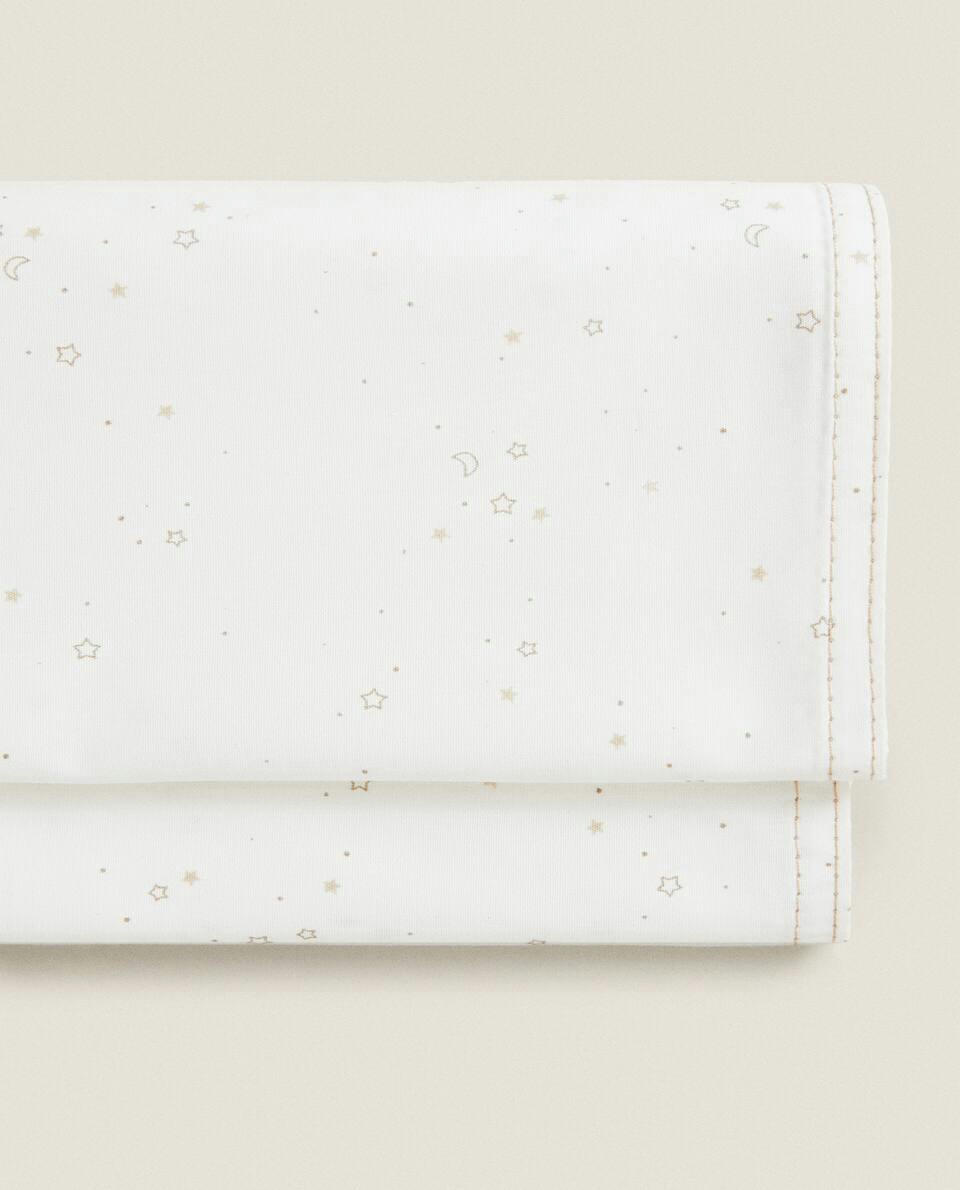 Conjunto de capa de edredom com estampa de luas e estrelas