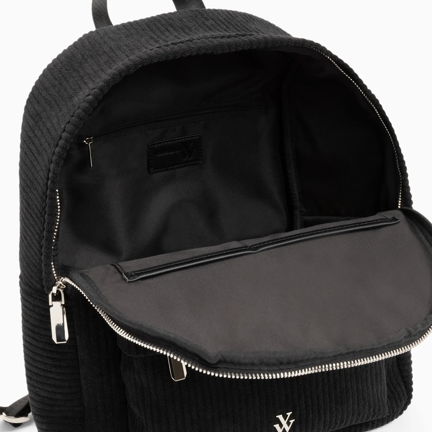 Sacs à dos -Sac à dos Yara noir en velours côtelé