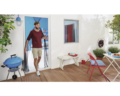 Vliegenhor voor deuren tesa Insect Stop Comfort, zonder boren, antraciet, 65x220 cm, 2-pack