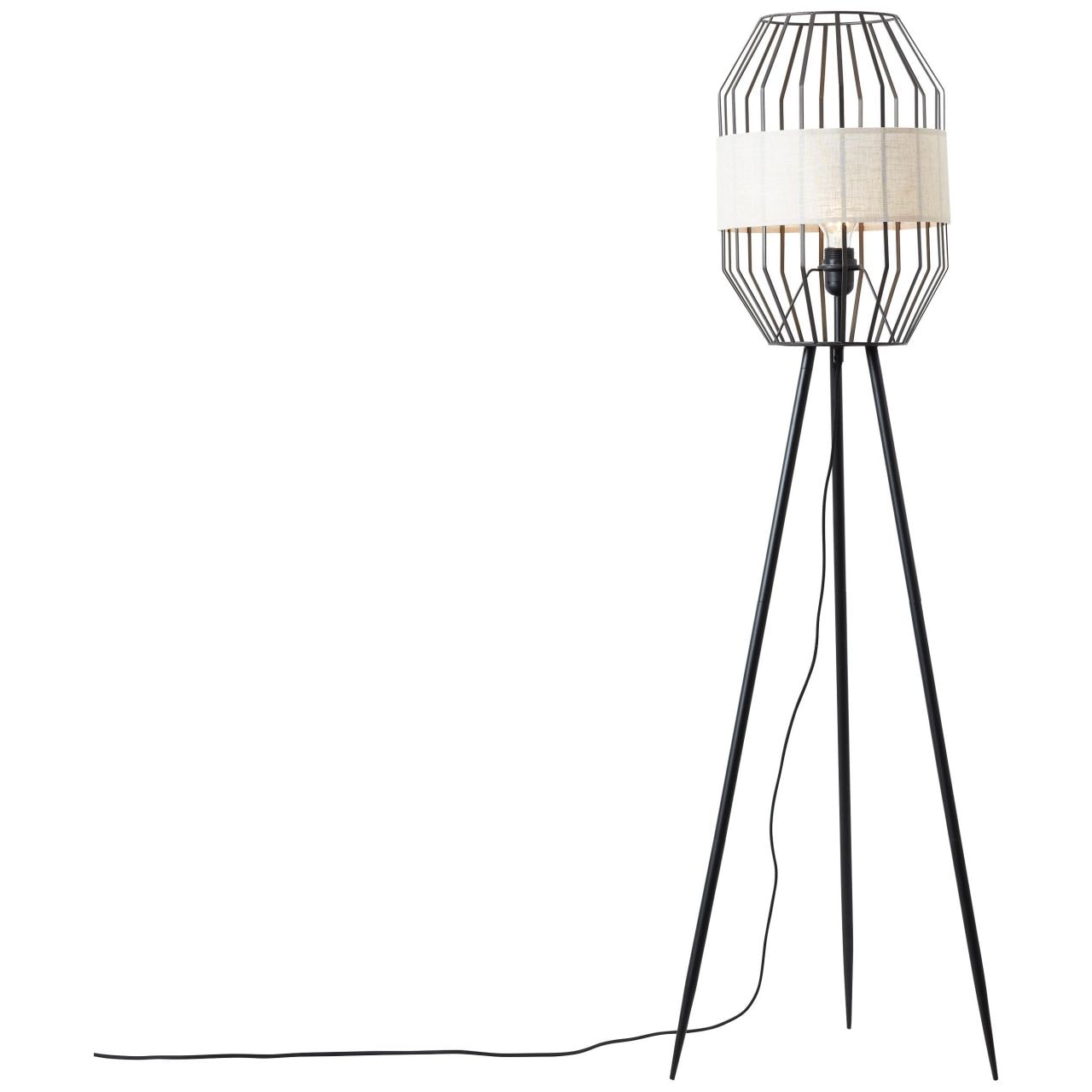 Brilliant Stehlampe »Slope« E27 1 Stk. Stehlampe dreibeinig schwarz/natur