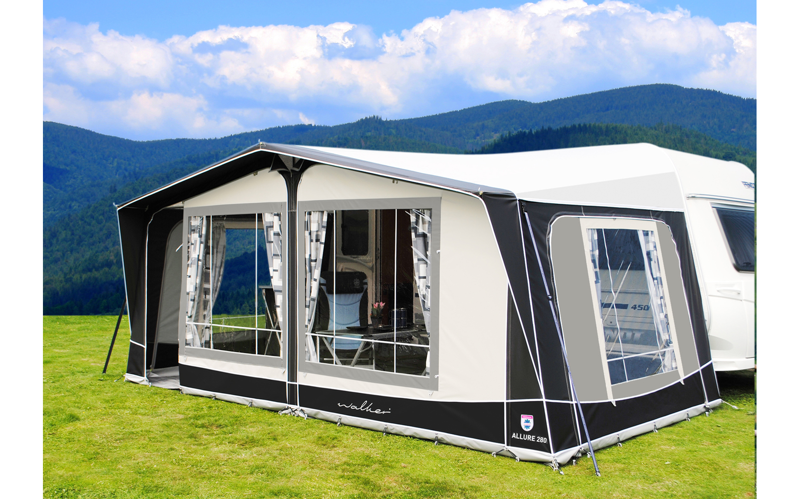 Walker Allure 280  Vorzelt mit Stahlgestänge 870 Umlaufmaß 856-885 cm