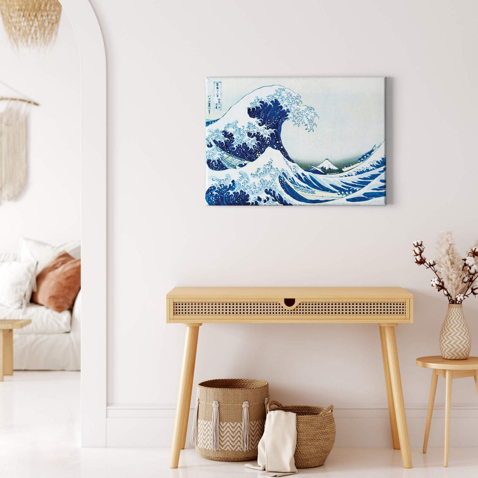 Leinwandbild RIESENWELLE - blau - 70x50 cm