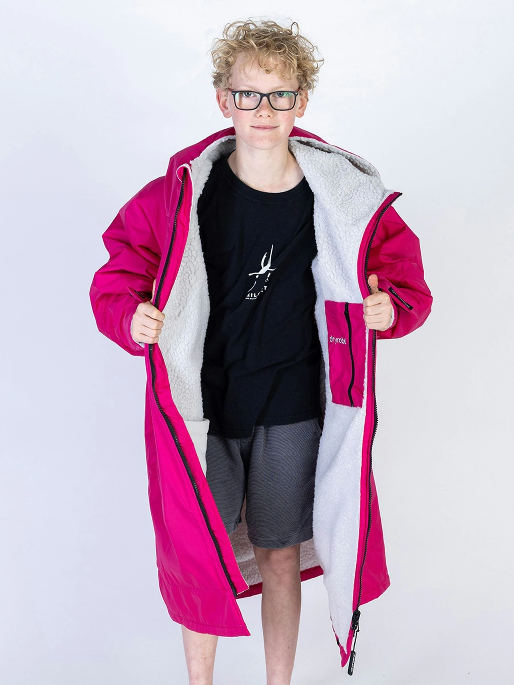 Roze/lichtgrijs - dryrobe Advance Adult Long Sleeve Changing Coats
