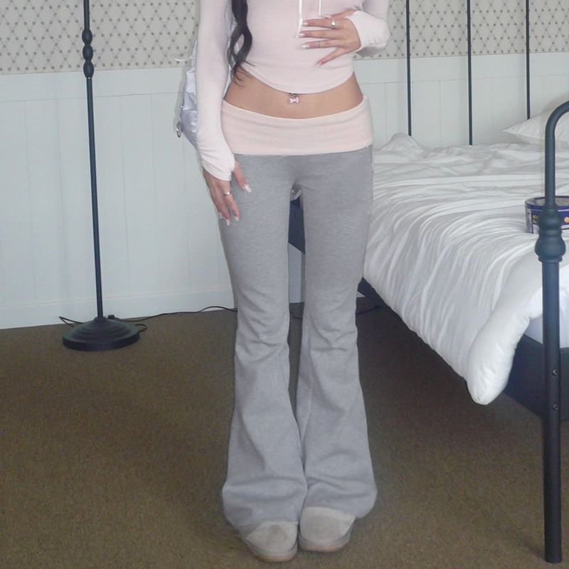 Trisica - Low Rise Two Tone Flared Sweatpants