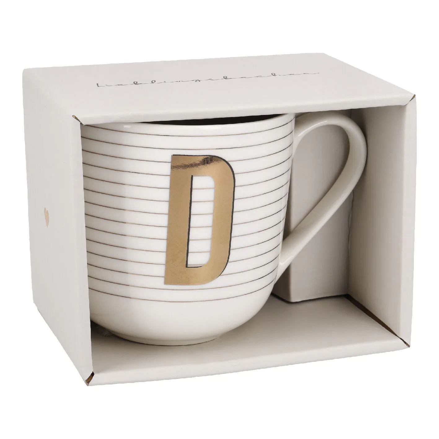 Becher mit Buchstabe D