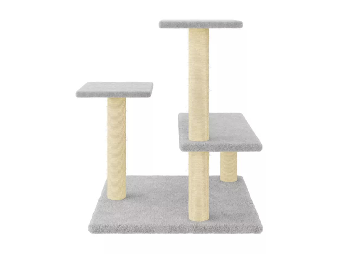 Arbre à chat avec griffoirs en sisal gris clair 61 cm