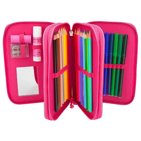 Depesche TOPModel Federtasche Streichpailletten Stern pink, 3-Fach
