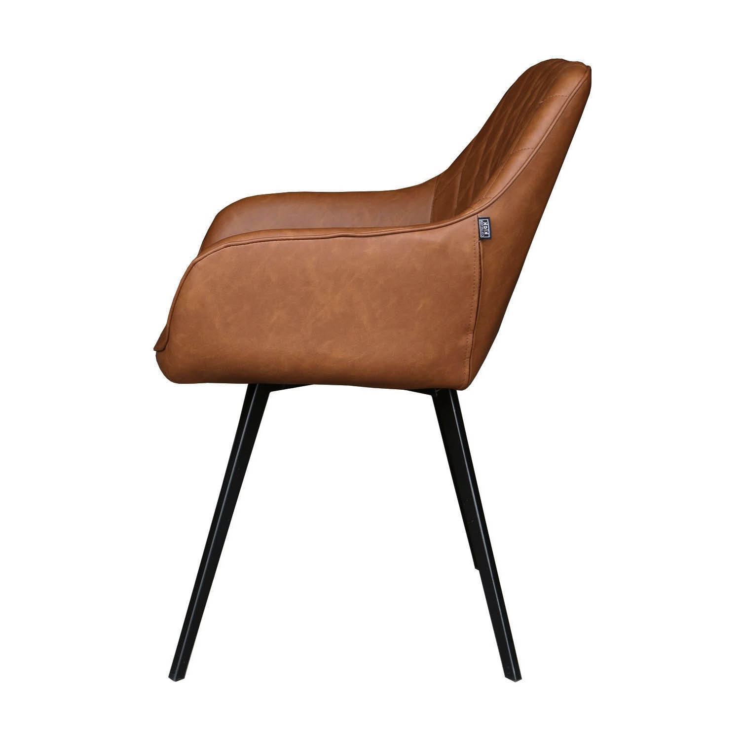 Kick eetkamerstoel Karl Cognac PU