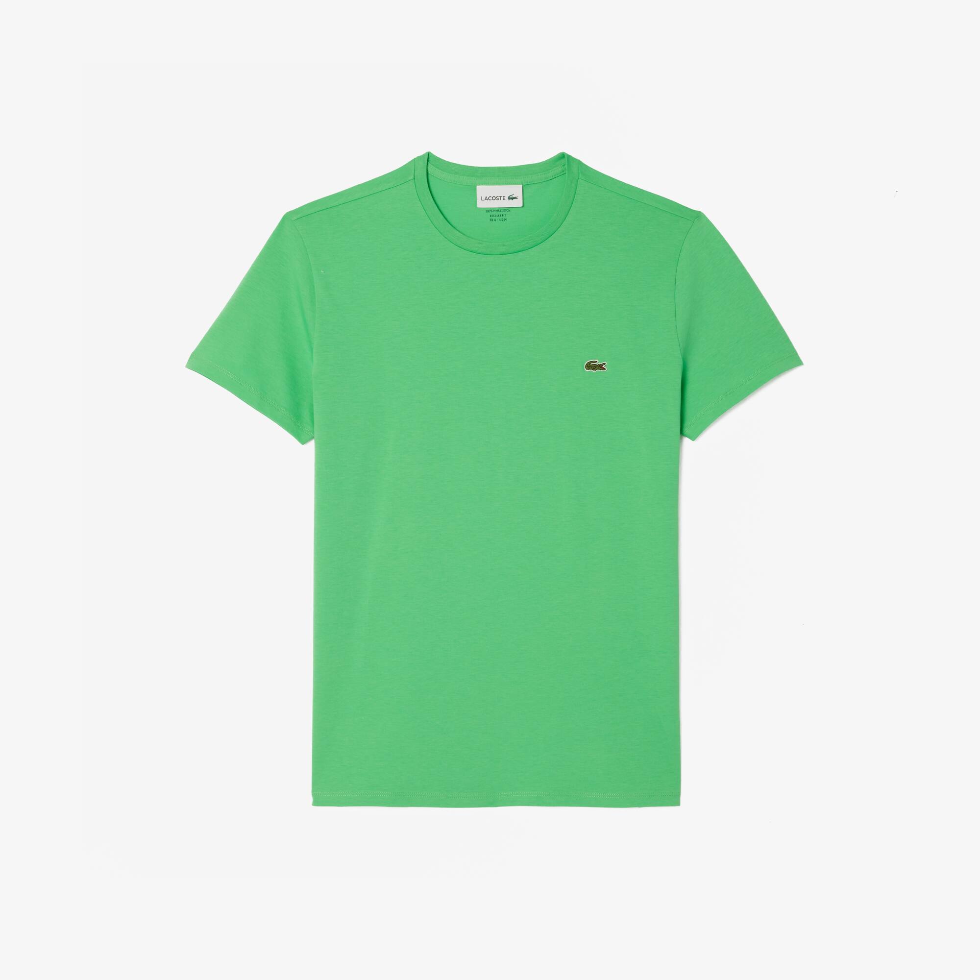 Rundhals-Shirt aus Pima-Baumwolljersey T-Shirts - Grün - Lacoste - Herren