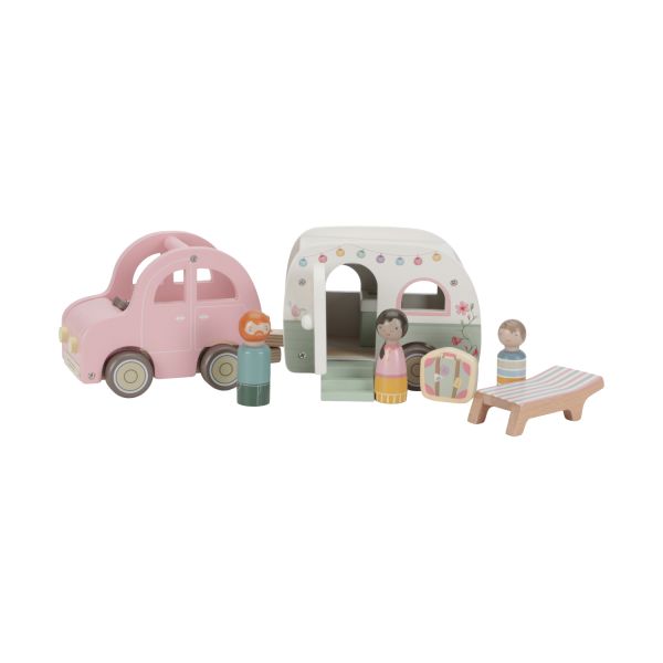 Little Dutch Speelgoed auto met caravan FSC
