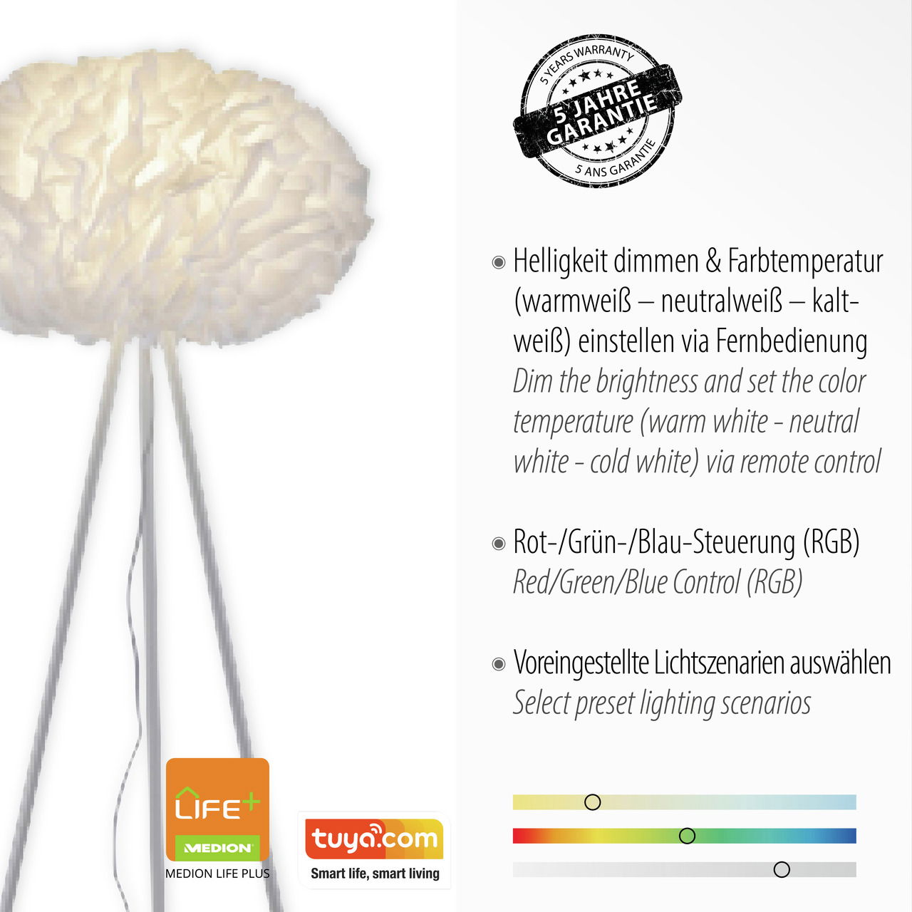 Just Light LED-Stehleuchte LOLASMART-NAOMI
