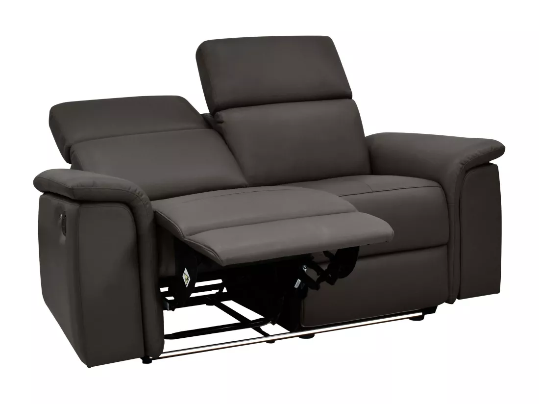 Pareli | Canapé 2 places avec fonction électrique en PU/cuir marron