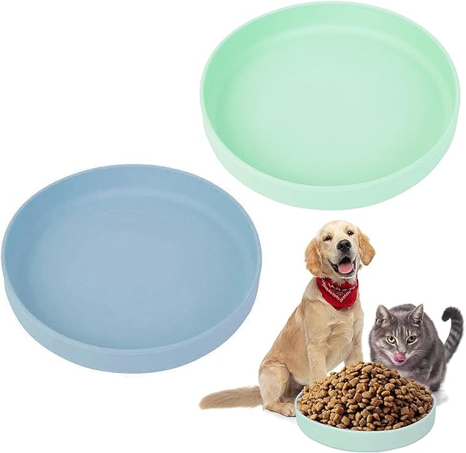 (Ø18cm) Silikon Haustier Futternapf Rutschfester Fress Napf Wasser Schale für Katzen / Hunde - Gelb