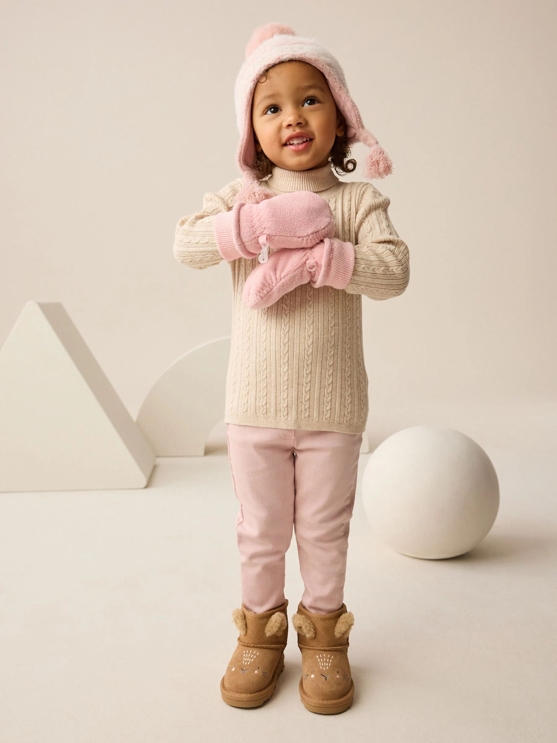 Roze - Fleece wanten (3mnd -6jr)