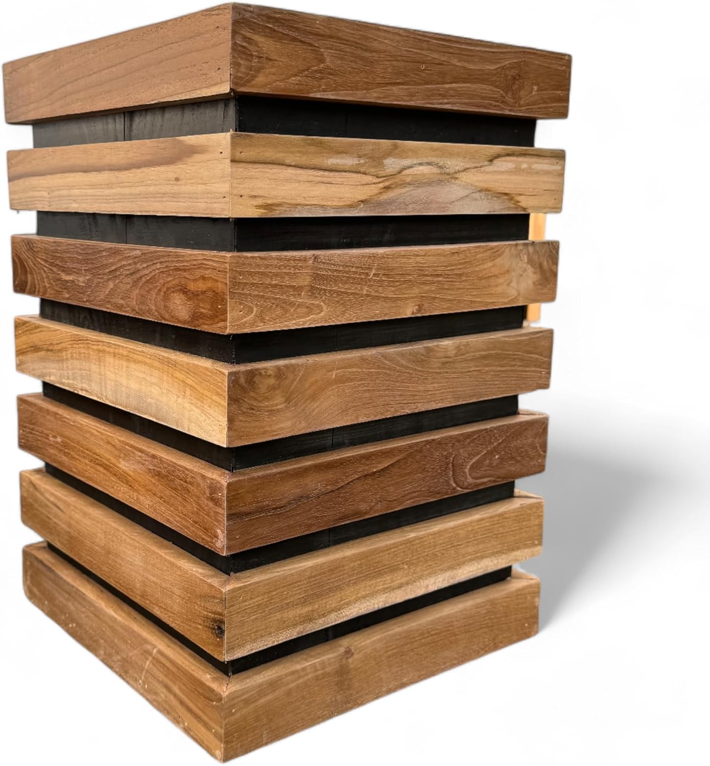 Holz Blumenkasten – Blumenkübel Balkonkasten Pflanzkasten – Handgefertigt – Modern mit Holzlatten – 40&70x30x30 cm (40 cm)