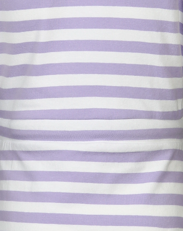 Kurzarm-Kleid LOVE DETAIL gestreift in lavendel/weiß