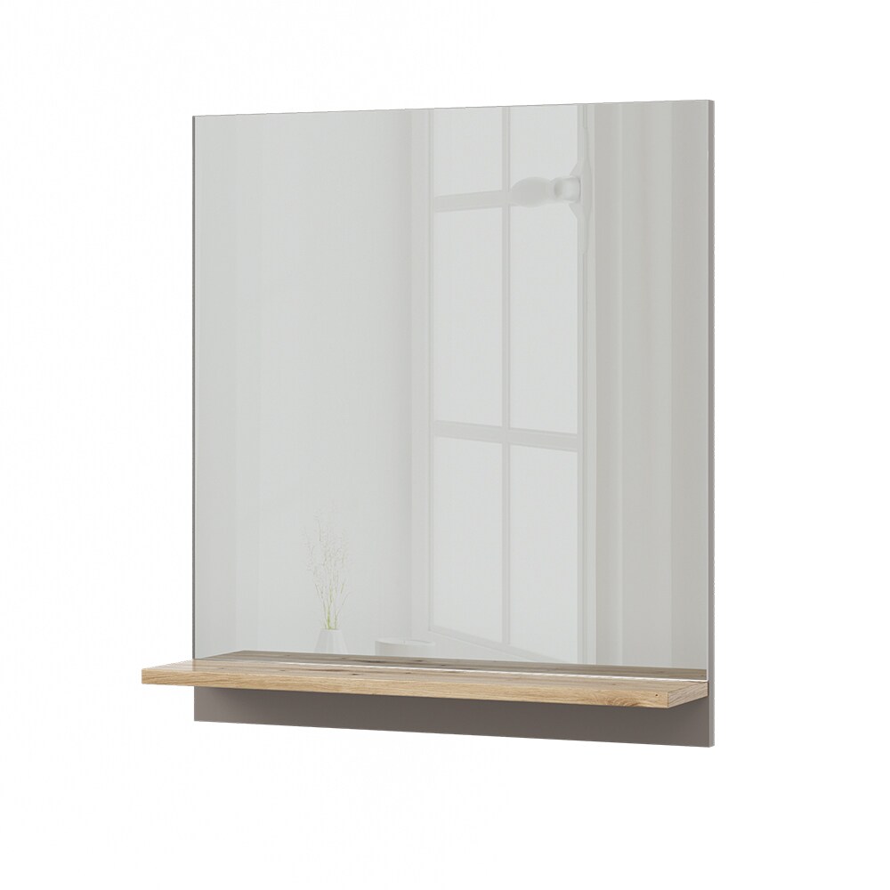 Vicco Badspiegel Marelle Greige Eiche 60 x 67 cm mit Regal
