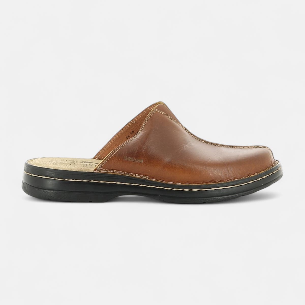 Sabots Homme en cuir cognac