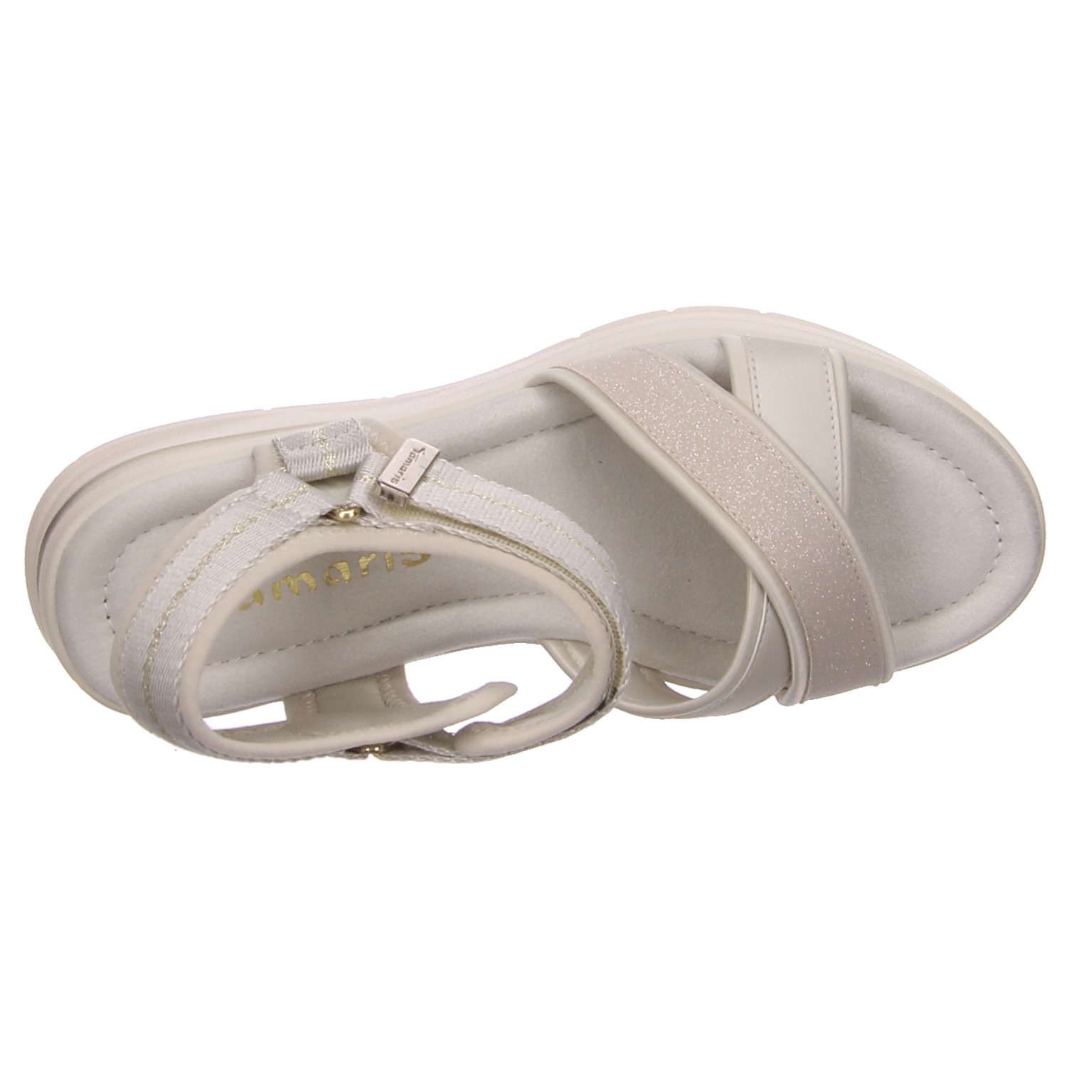 Tamaris Damen Sandale offwhite braun