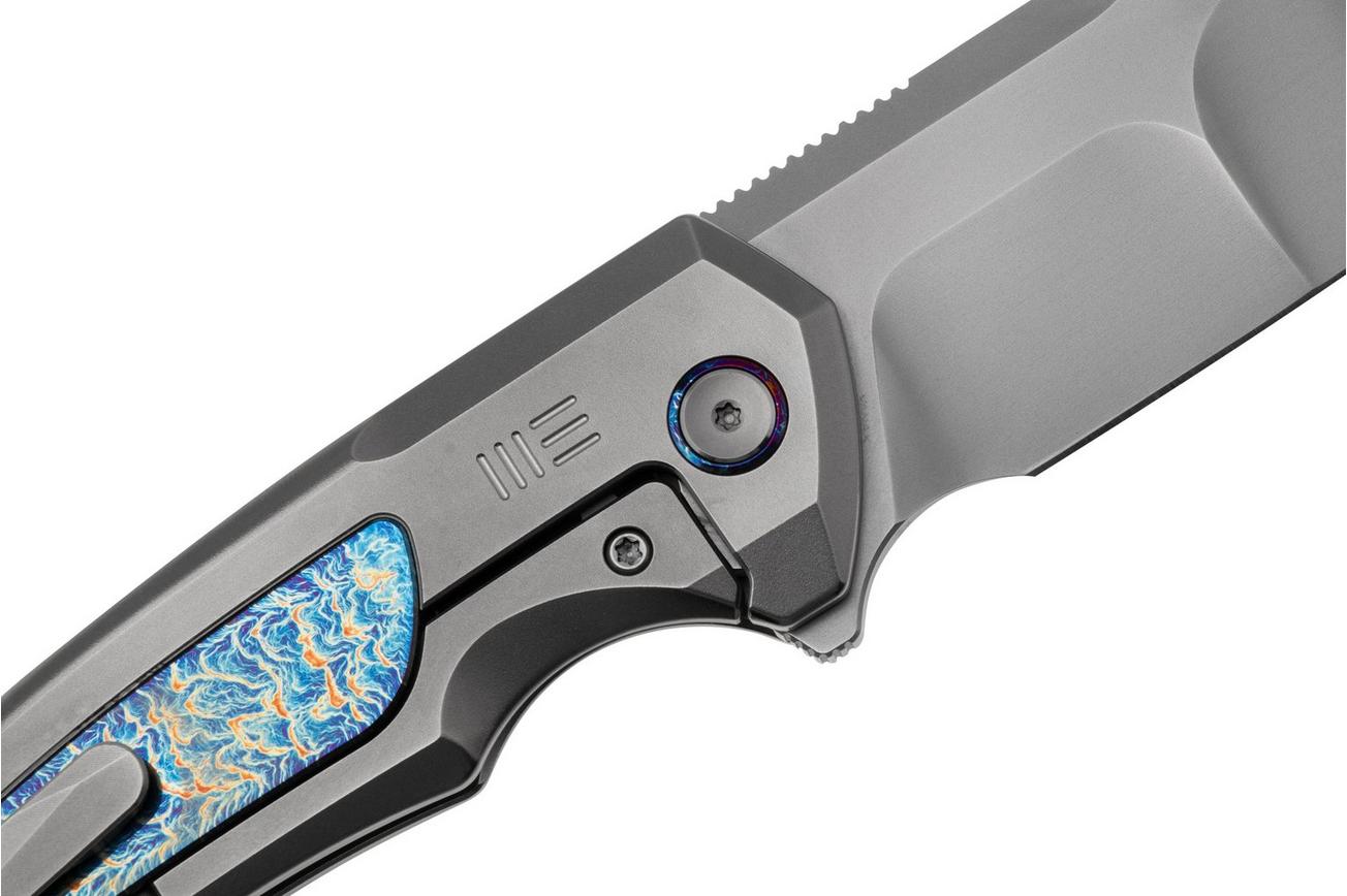 WE Knife Hyperactive WE23030-1 Polished Bead Blasted Vanax, Polished Titanium Flamed Titanium, zakmes