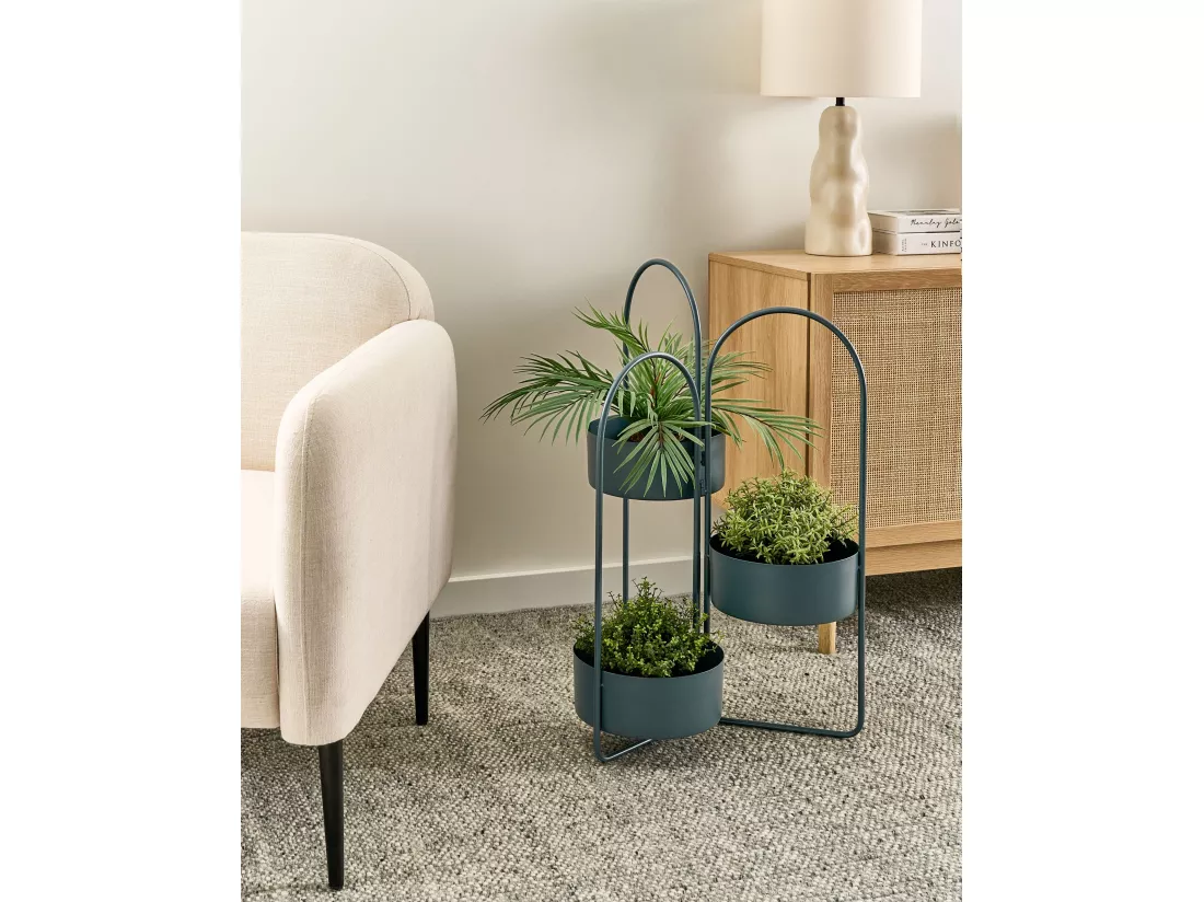 Support de pots COLUTENA Métal 56 cm Bleu foncé