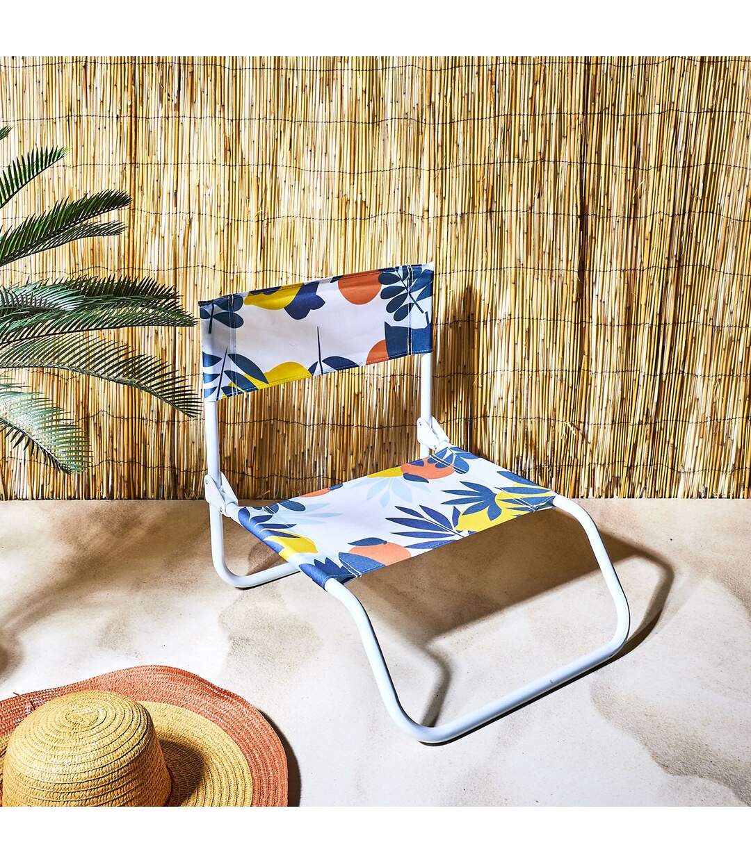 Lot de 2 Chaises de plage pliante Rio - Bleu, Orange et Jaune