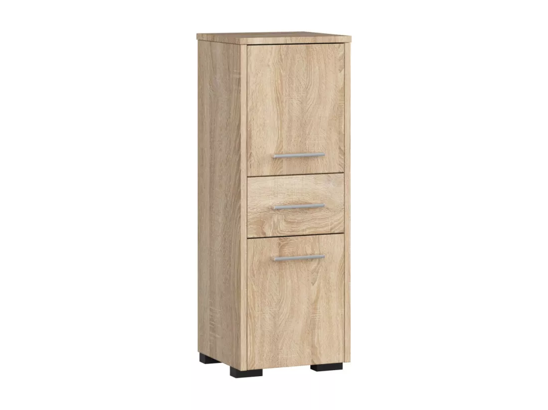 Colonne salle de bains AKORD FIN Chêne Sonoma 30 cm 2 portes 1 tiroir façade Chêne Sonoma 3 étagères 30x30x85 cm