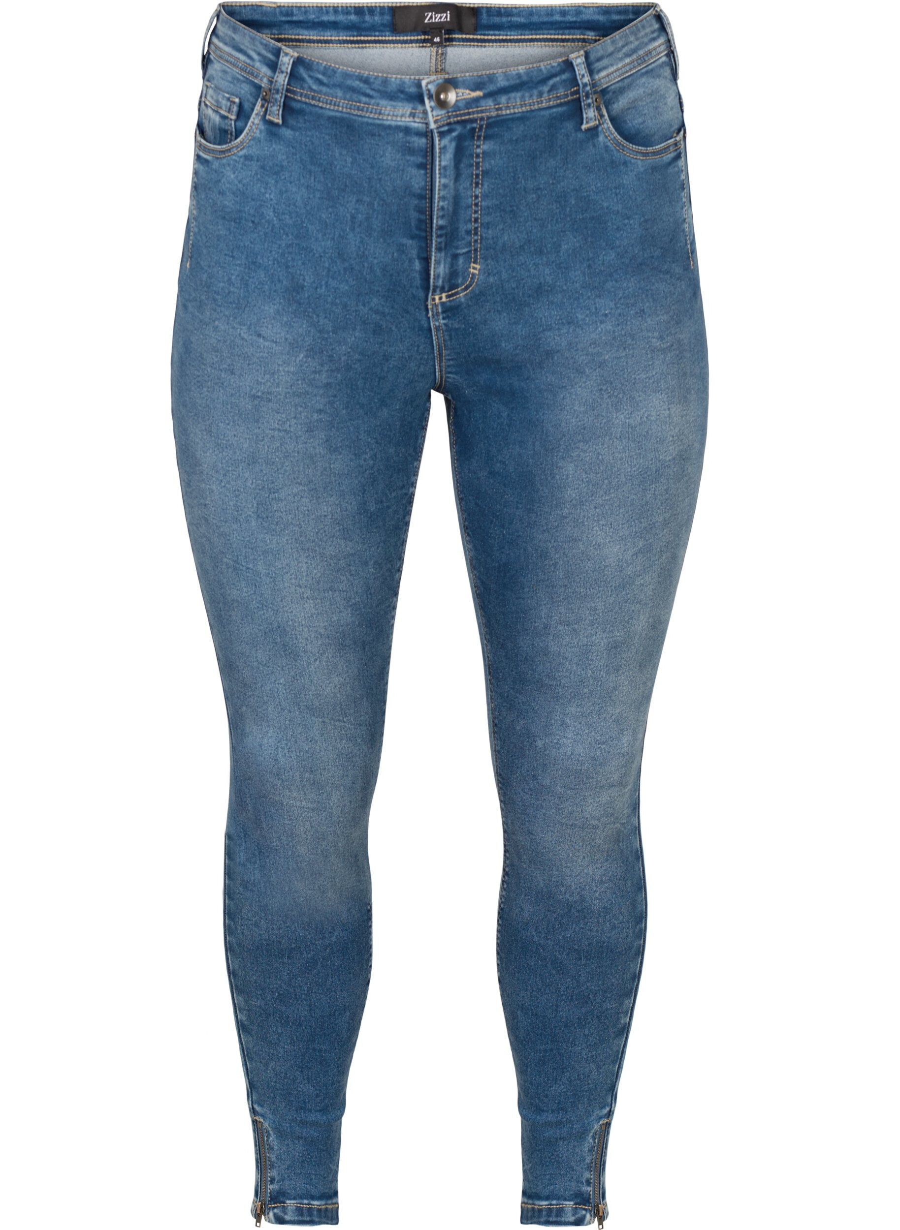 Cropped Amy jeans med lynlås