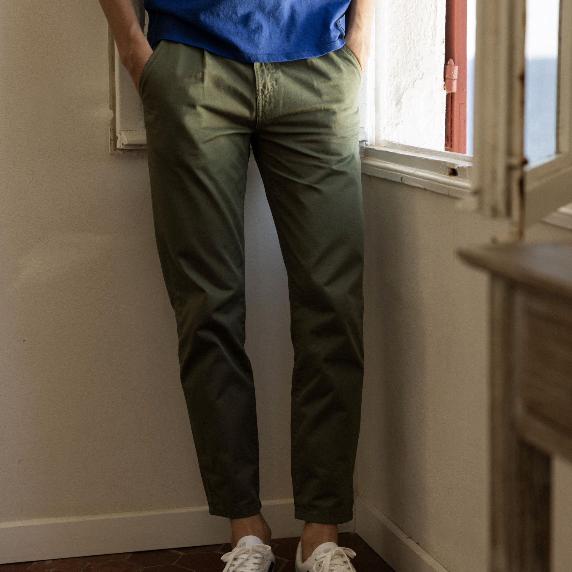 Pantalon kaki coupe décontractée coton - modèle rumilly