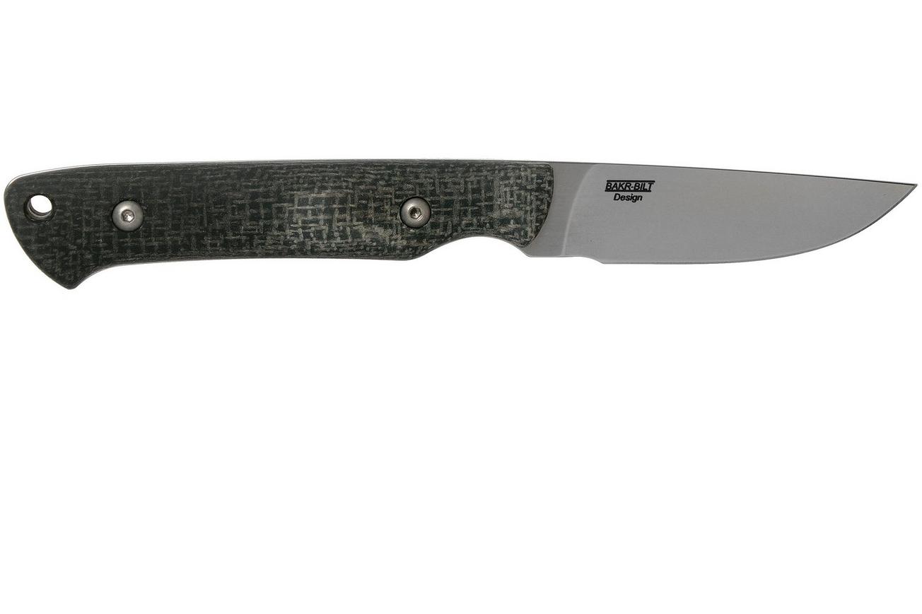 White River Knives Small Game Knife Black Burlap Micarta jachtmes, Owen Baker Jr. design