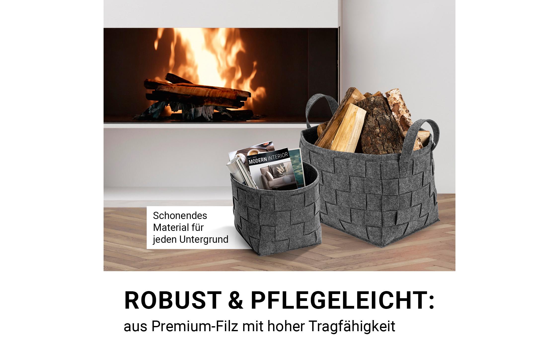 Aufbewahrungskorb Filz 40 cm DunkelgrauFilz-Aufbewahrungstasche