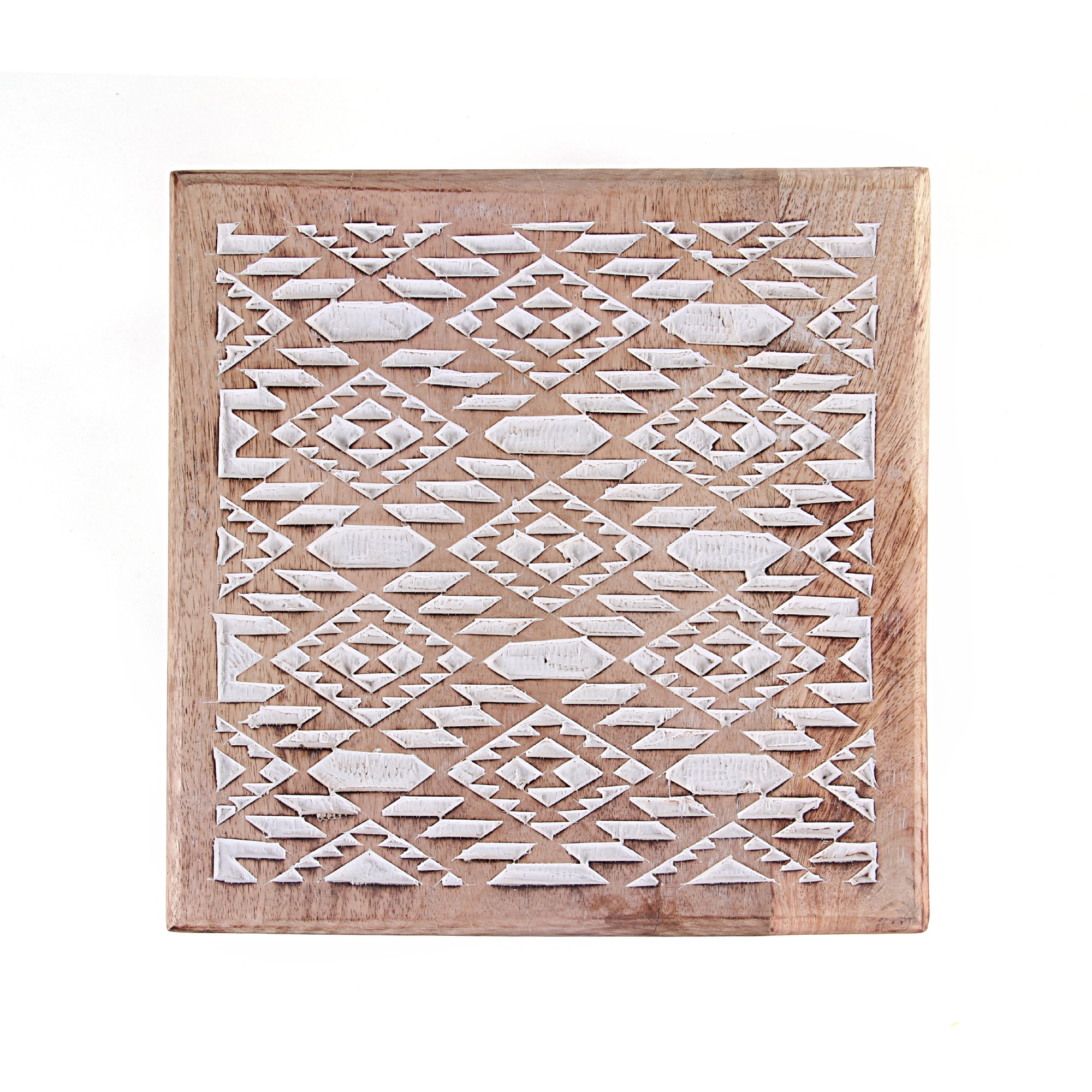 Hocker 'Ikat' Mangoholz, natur, T 25 cm, B 25 cm, H 25 cm von fischer's lagerhaus