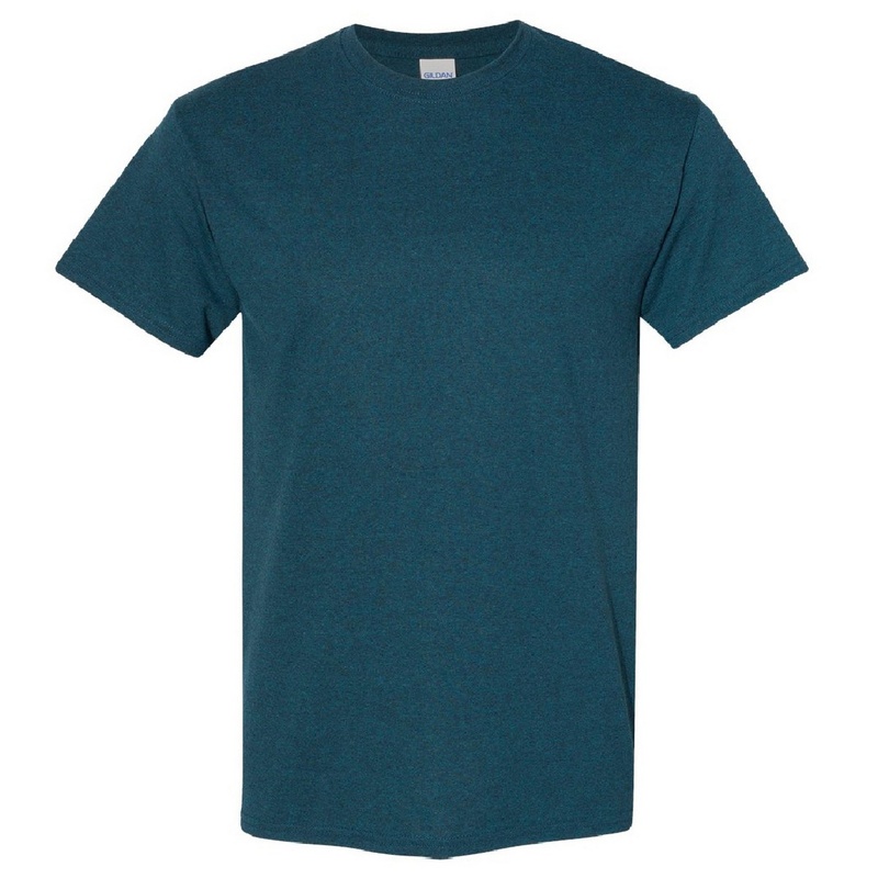 Camiseta básica de manga curta Gildan Heavy Cotton, 100% algodão grosso.