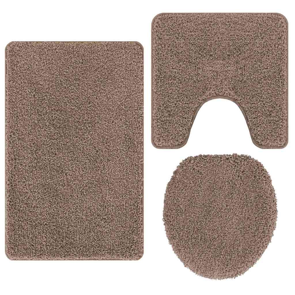 vidaXL Antislip badmattenset 3-delig bruin
